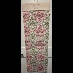 Holiday Red & Green Patterned Table Runner